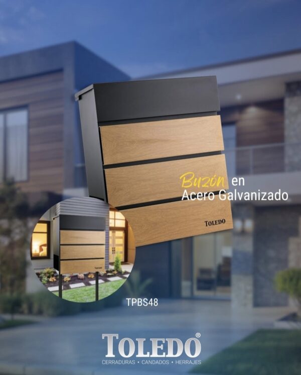 Buzón Toledo Negro y Madera - Imagen 2
